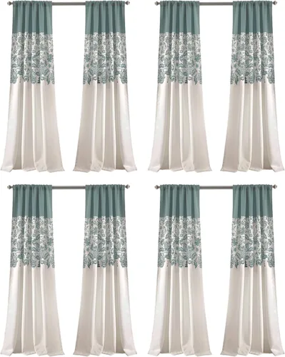 Miniatura 16 de LUSH DÉCOR Azul Marino Cortinas con Estampado Estate Garden de Lush Decor con Filtro de Luz, Juego de Paneles para Ventana para Sala, Comedor