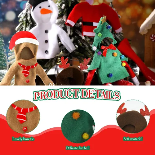 Miniatura 3 de HooLing Juego de 5 accesorios para muñecas, ropa de disfraz de Navidad, Papá Noel, alce, muñeco de nieve, pan de jengibre, árbol de Navidad, ropa