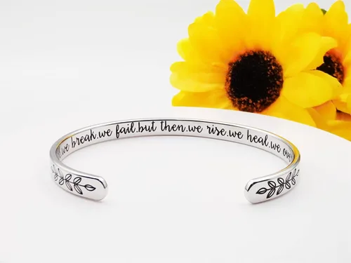 Miniatura 148 de Pulseras inspiradoras para mujer, joyería de acero inoxidable, con refranes, pulsera motivacional con mensaje oculto, pulseras grabadas para mejor