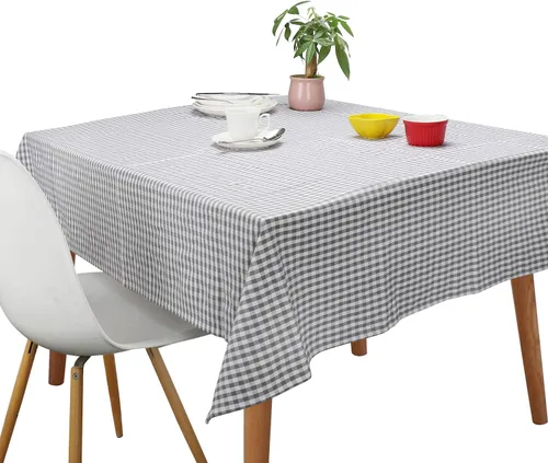 Manteles, Cubiertas de Mesa Rectangulares Vintage de Algodón Puro a Cuadros Vichy, Manteles de Gran Tamaño para Navidad, Vacaciones, Decoración del