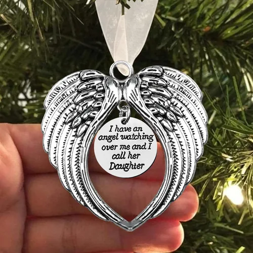 Miniatura 23 de Adorno conmemorativo de Navidad, Una parte de mi corazón está en el cielo, colgante para árbol de Navidad, regalos conmemorativos por pérdida
