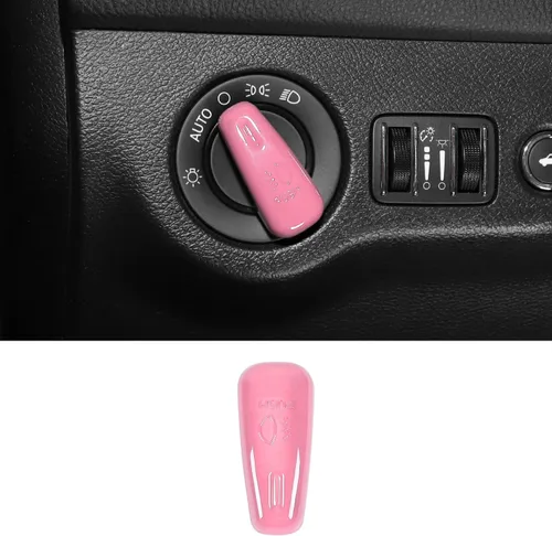 Miniatura 12 de Jimen para Dodge Challenger 2015+, para Dodge Charger 2010+, para Dodge Durango 2011+, Cubierta de botón de interruptor de faro de recorte