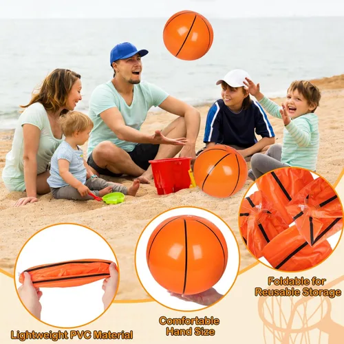 Miniatura 4 de SAYAYA 30 pelotas de playa de baloncesto, inflables de PVC de 8 pulgadas, a granel para deportes temáticos de verano, playa, piscina, juego de agua