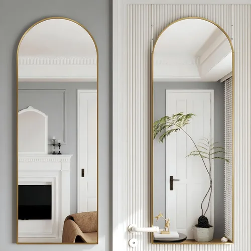 Miniatura 16 de Espejo de puerta, espejo arqueado de cuerpo completo sobre la puerta, 14 x 48 pulgadas, espejos colgantes o de pared, espejos de cuerpo completo