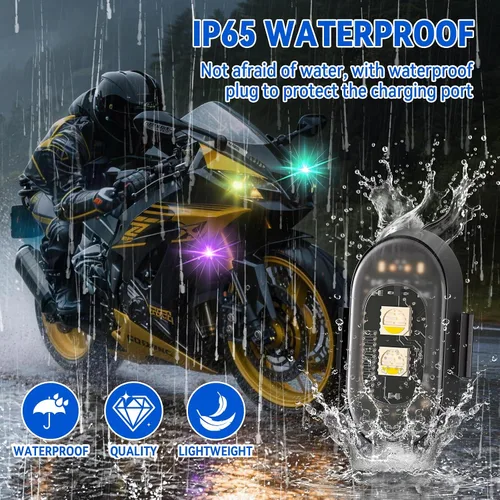 Miniatura 5 de 6 luces estroboscópicas LED inalámbricas con control remoto, 8 colores recargables, luces LED anticolisión, luces de advertencia de emergencia