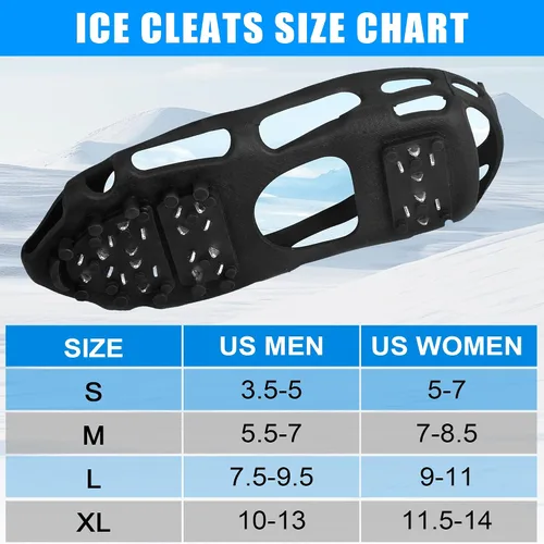 Miniatura 2 de Crampones, tacos de nieve de hielo para zapatos y botas con 28 tacos de acero antideslizantes para caminar sobre nieve y hielo, tacos de hielo