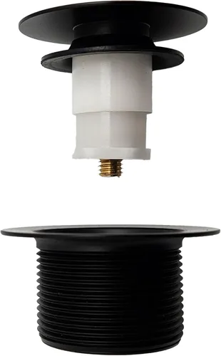 Miniatura 8 de Westbrass D398R-62 Tapón de drenaje de bañera con punta de hongo de rosca gruesa NPSM de 1-1/2 pulgadas, negro mate Mate negro