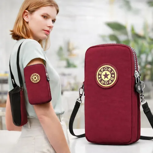 Miniatura 6 de Bolso cruzado para teléfono para mujer, mini bolso de hombro ligero con cremallera, bolsa de viaje pequeña manos libres para uso diario (azul oscuro)