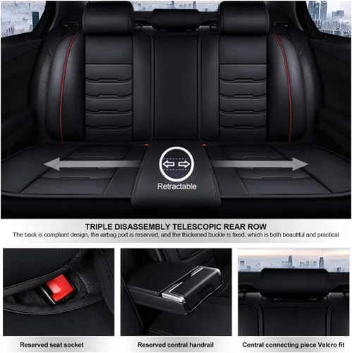 Miniatura 9 de Fundas de asiento de coche estándar de 5 asientos para BM#W 1Series114, 116, 118, 123, 125, 140 vehículos, protector de asiento delantero y trasero