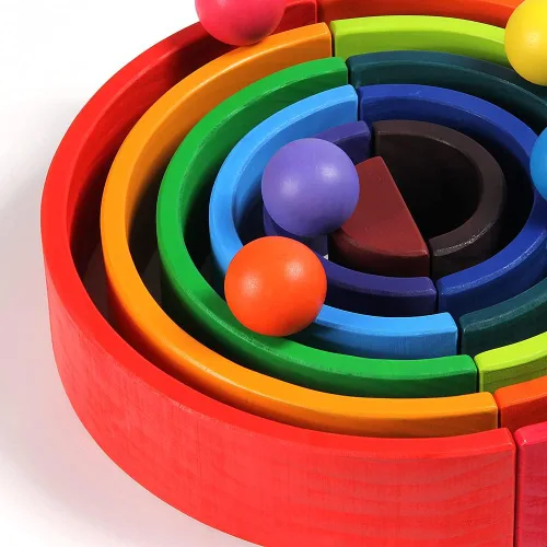 Miniatura 5 de Bolas Montessori de madera arcoíris de 1.8 pulgadas, juguetes de bolas de madera coloridas/pastel/natural para niños pequeños y bebés
