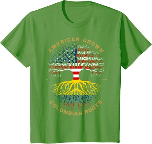 Miniatura 84 de Camiseta de regalo con la bandera de Estados Unidos con árbol de raíces colombianas