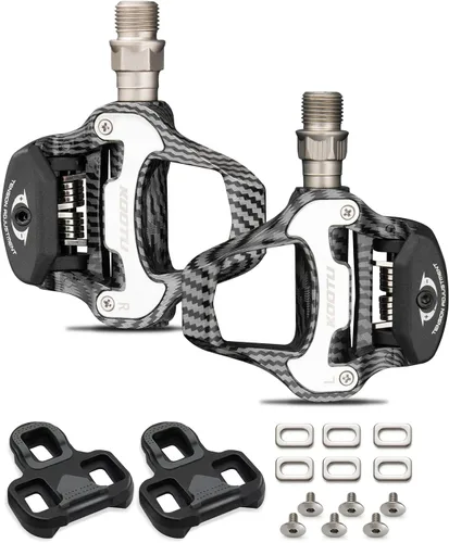 Miniatura 9 de SAVADECK Pedales de bicicleta de carretera, pedales de aleación de aluminio con tacos para sistema Shimano/Mirada, pedales autobloqueantes sin clip