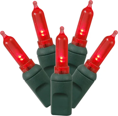 Miniatura 13 de Vickerman El juego de luces X6G7533 cuenta con 50 luces LED en cable verde con espacio de bombillas de 6 pulgadas, 25 pies, color lima