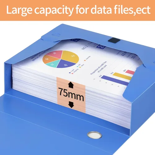 Miniatura 2 de HUA JIE Cajas de almacenamiento A4 de plástico con tapa, organizador de carpetas de archivos, caja de archivos para oficina, 12.2 x 3.0 x 9.3 in