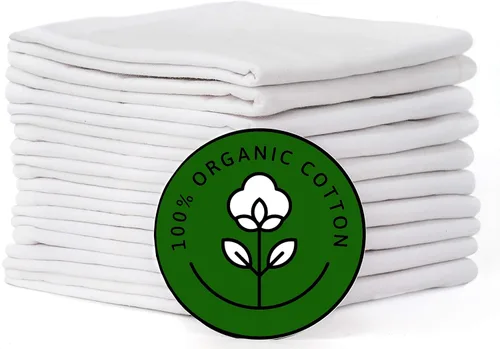 Toallas de cocina de saco de harina | Toalla en algodón orgánico en blanco | Toalla de té para manualidades y bordado | Toalla plana gruesa