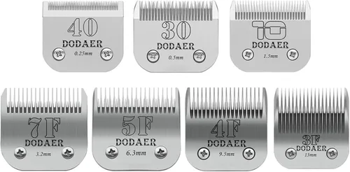 Miniatura 9 de Hojas para aseo de mascotas para perros desmontables - Tamaño 7FW, hoja ancha para aseo de perros, longitud de corte 3.2 mm (1/8"), compatible
