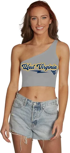Miniatura 7 de Lojobands Camiseta sin mangas de un hombro para mujer, para portón trasero, talla única Miami University Redhawks - Negro
