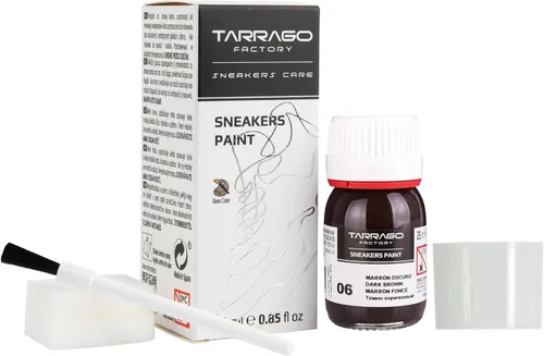 Miniatura 2 de Tarrago Pintura acrílica para zapatos deportivos para zapatos, botas, bolsos, monederos, mate, flexible, cobertura perfecta, marrón oscuro #006