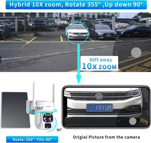 Miniatura 5 de LETSCEE Cámaras de seguridad inalámbricas para exteriores con energía solar para seguridad del hogar, vista de 360° exterior, detección de Paquete