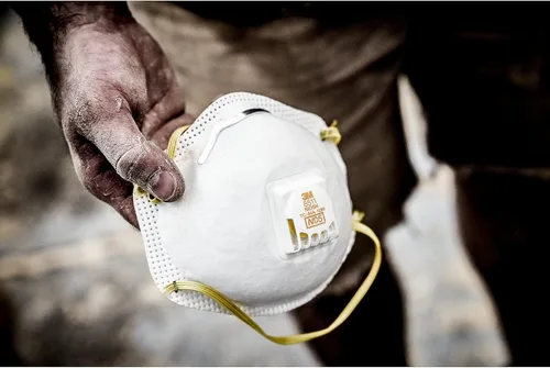 Miniatura 11 de 3M 8511 Respirador con válvula de flujo frío N95 de lijado y fibra de vidrio, aprobado por NIOSH, alivio del polvo y ciertas partículas durante