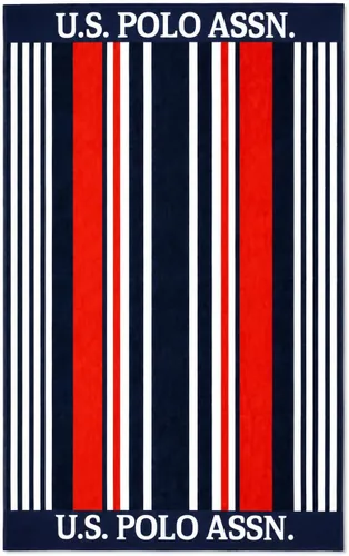 U.S. Polo Assn. Toalla de playa de gran tamaño (40 x 70 pulgadas), diseño náutico a rayas, de lujo, algodón de felpa de calidad de hotel para baño,