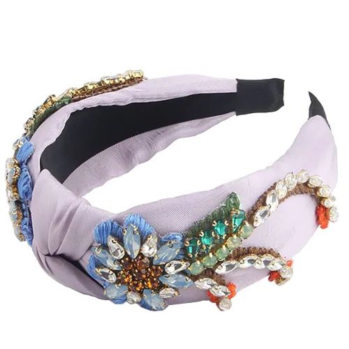 Miniatura 10 de Diademas barrocas de cristal con diamantes de imitación para mujer, banda bordada para el cabello, exquisita banda para el cabello, disponible en 5