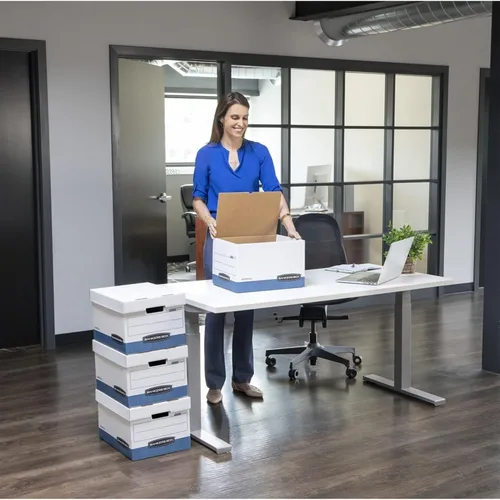 Miniatura 7 de Fellowes Bankers Box - Paquete de 20 cajas de almacenamiento de archivos resistentes con tapas, montaje de plegado rápido, carta/legal, (0724314)