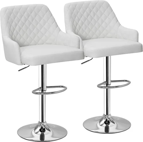 Miniatura 10 de VECELO Juego de 2 taburetes de bar ajustables, taburetes de altura de barra para encimera de cocina