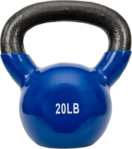 Pesa rusa con revestimiento de vinilo Sunny Health & Fitness para entrenamiento de fuerza y ejercicio de balanceo - En 5, 10, 15, 20, 25 libras