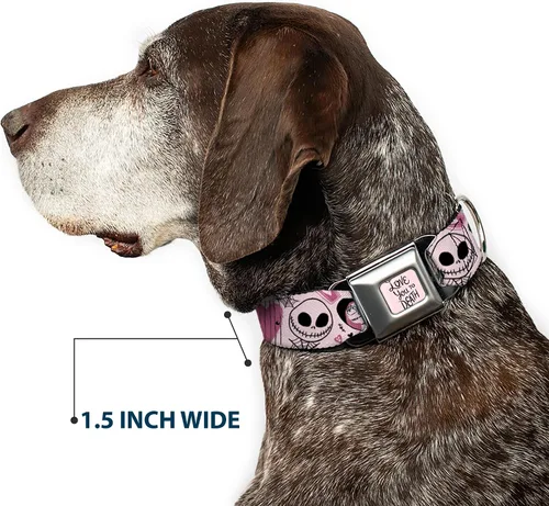 Miniatura 7 de Collar para mascotas de Disney, collar de perro, hebilla de cinturón de seguridad de metal, The Nightmare Before Christmas Jack and Sally Doodles