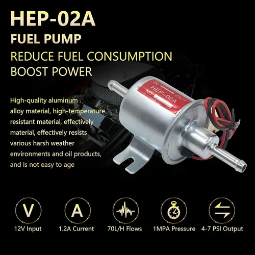 Miniatura 3 de Effoexpart - Bomba de combustible eléctrica universal de 12 V, transferencia de baja presión, 5-9 PSI, gasóleo, diésel, en línea, compatible