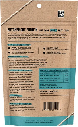 Miniatura 2 de Vital Essentials Golosinas para perros de un solo ingrediente de hígado de carne, 2.1 oz Liofilizadas crudas Golosinas de entrenamiento de alta