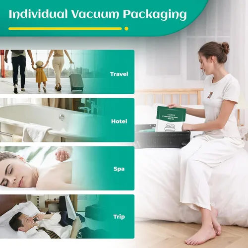 Miniatura 11 de Sábanas desechables para hotel, artículos esenciales de viaje con 2 toallas de baño desechables, 2 toallas faciales desechables y 4 piezas