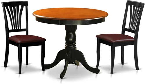 Miniatura 28 de East West Furniture ANAV5-LWH-W - Juego de mesa de comedor de 5 piezas, incluye una mesa de cocina redonda con pedestal y 4 sillas de comedor, 36 x