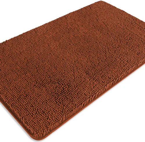 Miniatura 360 de Alfombra de baño pequeña de 12 x 18 pulgadas, lavable y absorbente, antideslizante, alfombra de baño de felpilla gruesa y suave para baño, ducha