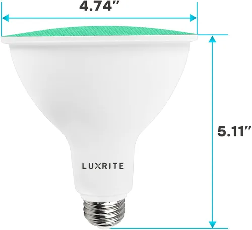 Miniatura 4 de LUXRITE Bombilla LED PAR38 verde de inundación, 8 W (equivalente a 45 W), bombilla LED verde de inundación, clasificación húmeda, certificación UL