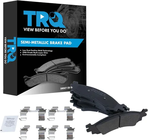 Miniatura 101 de TRQ Pastillas de freno delanteras semi metálicas compatibles con Ford Expedition 2018-2021 F-150 2018-2020 Lincoln Navigator 2018-2022