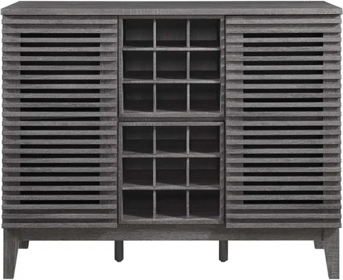 Miniatura 4 de Modway Render Mid-Century - Armario moderno para bar de vinos, color carbón, 17 x 46 x 37 pulgadas