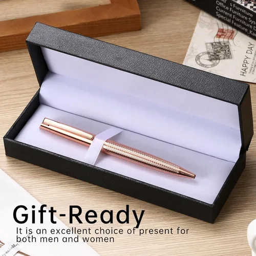 Miniatura 3 de Bolígrafo con caja de regalo, bonito bolígrafo retráctil para hombres y mujeres, suministros escolares de oficina y negocios, recargable, tinta