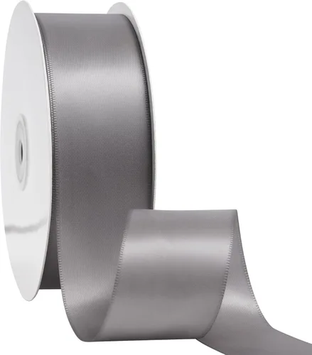LIUYAXI Cinta de satén plateada de doble cara de 1-1/2 pulgadas x 50 yardas, cintas perfectas para manualidades, envoltura de regalos, fabricación
