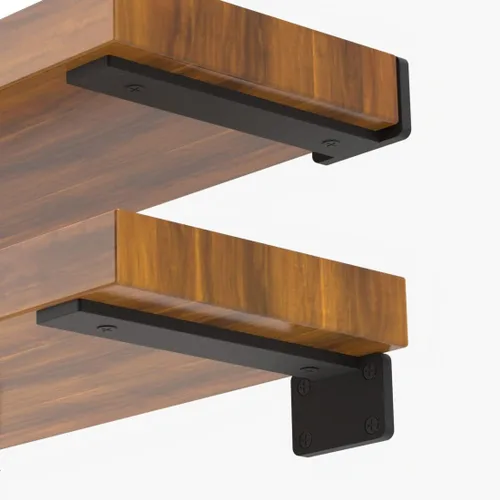 Miniatura 8 de NEODROP Paquete de 4 soportes flotantes de 10 pulgadas, soportes en L de pared ocultos resistentes para cocina, chimeneas, estanterías Accesorios