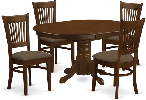 Miniatura 8 de East West Furniture KEVA7-ESP-W - Juego de comedor de 7 piezas compuesto por una mesa de comedor ovalada con hojas de mariposa y 6 sillas de asiento