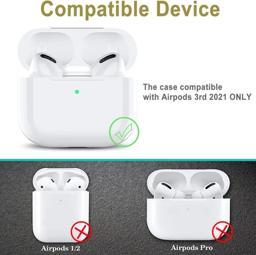 Miniatura 5 de Funda de silicona para Airpods 3 de 3ª generación, funda suave y flexible para AirPod 3, para mujeres y niñas, con llavero, girasol