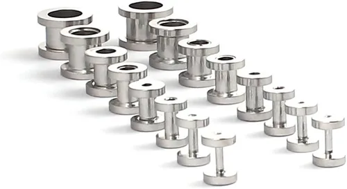 Miniatura 7 de Ruifan kit de 16 expansores de acero quirúrgico, 8 pares, 14 g - 00 g (1.6 mm-10 mm)