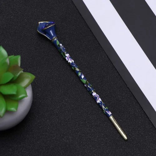 Miniatura 6 de Happyyami Pinzas para el pelo de boda Retro Cloisonne Metal aleación pelo palillo decorativo fiesta disfraz accesorios para el cabello damas mujeres