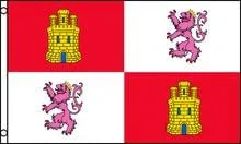 3 x 5 (Wholesale Lot de 5) Castilla y Leon super poliéster nylon Bandera 3 'x5' Casa Banner 90 cm x 150 cm PVC Doble costura Calidad Premium para