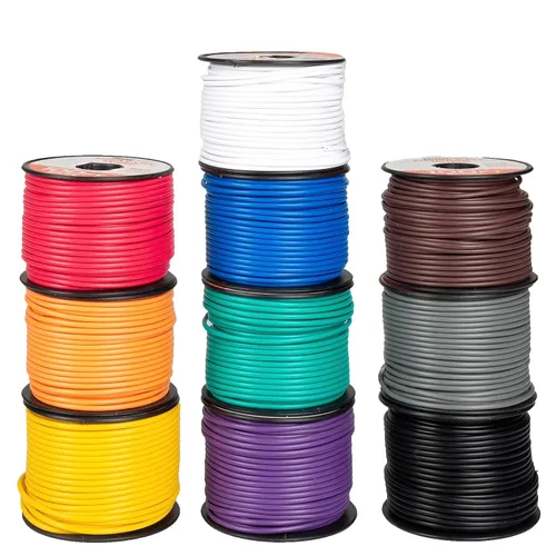 Miniatura 7 de Cable automotriz calibre 14 de 1000 pies, 10 carretes codificados por colores, aluminio recubierto de cobre, aislamiento flexible y grueso, alambre