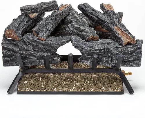 Miniatura 2 de HearthSense CSW18HVL - Juego de troncos para chimenea ventilada de gas natural con encendido por cerilla, 45000 BTU, calienta hasta 1650 pies