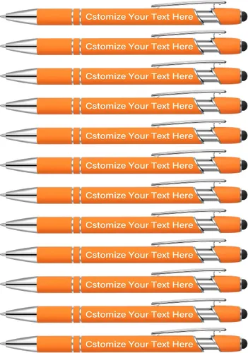 Miniatura 11 de Kingluu 24 unidades de bolígrafos personalizados con lápiz óptico, escritura suave, tinta negra, bolígrafos personalizados con su nombre, logotipo