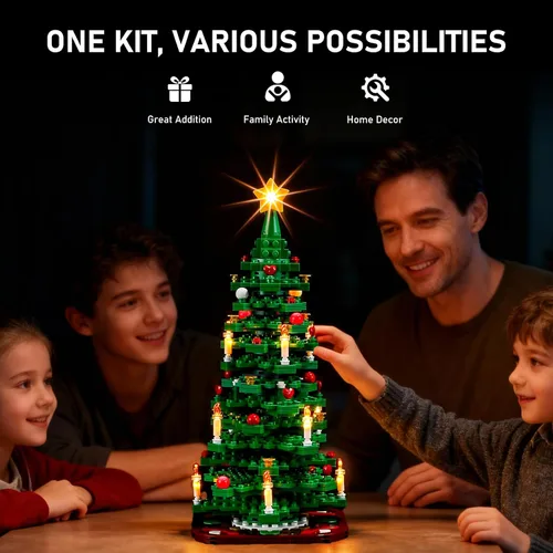 Miniatura 3 de BRIKSMAX Kit de iluminación LED para árbol de Navidad LEGO-40573, compatible con el modelo de bloques de construcción de Lego, no incluye el juego